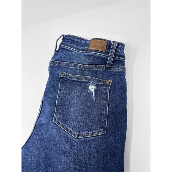 Judy Blue Womens Boyfriend Fit Jeans‎ Denim Blue Distressed Size 7/28 High Rise - Picture 7 of 10